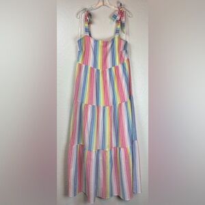 Draper James Multicolor Striped Maxi Dress